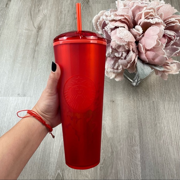 Starbucks Matte Red Heart Soft Touch Kaleidoscope Dome Valentine Tumbler - Picture 6 of 6